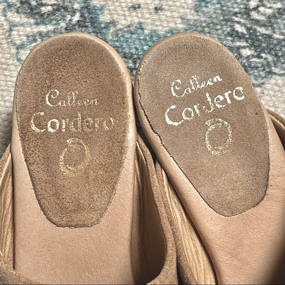 Callers Cordero Tan Suede Leather Mule Studded Wedge - Picture 5 of 10